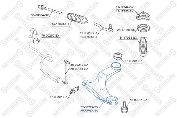 

Рычаг подвески передний нижний левый Stellox 57-00780-SX