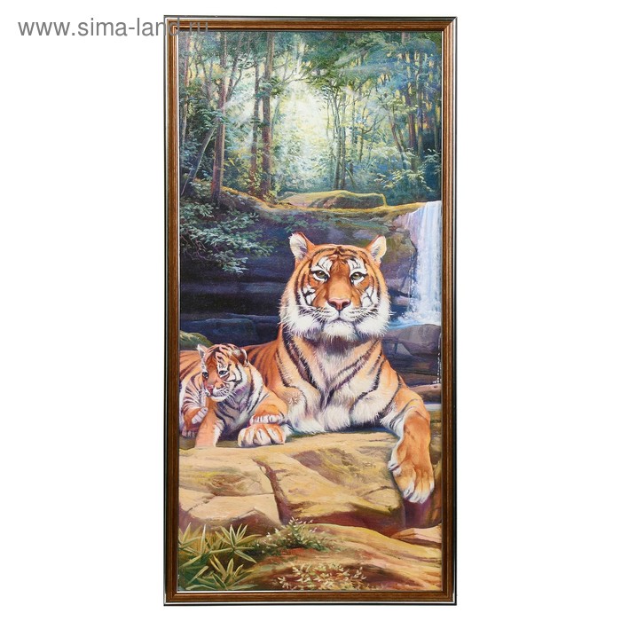 

Картина Тигры в лесу 33х70 см (36х73см)