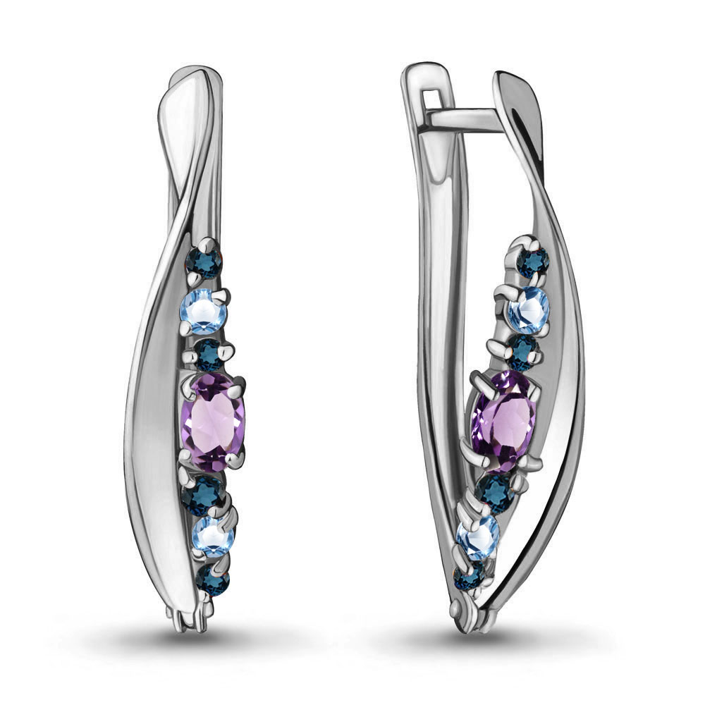 

Серьги из серебра с топазом Aquamarine 4466142_925_р, 4466142_925_р