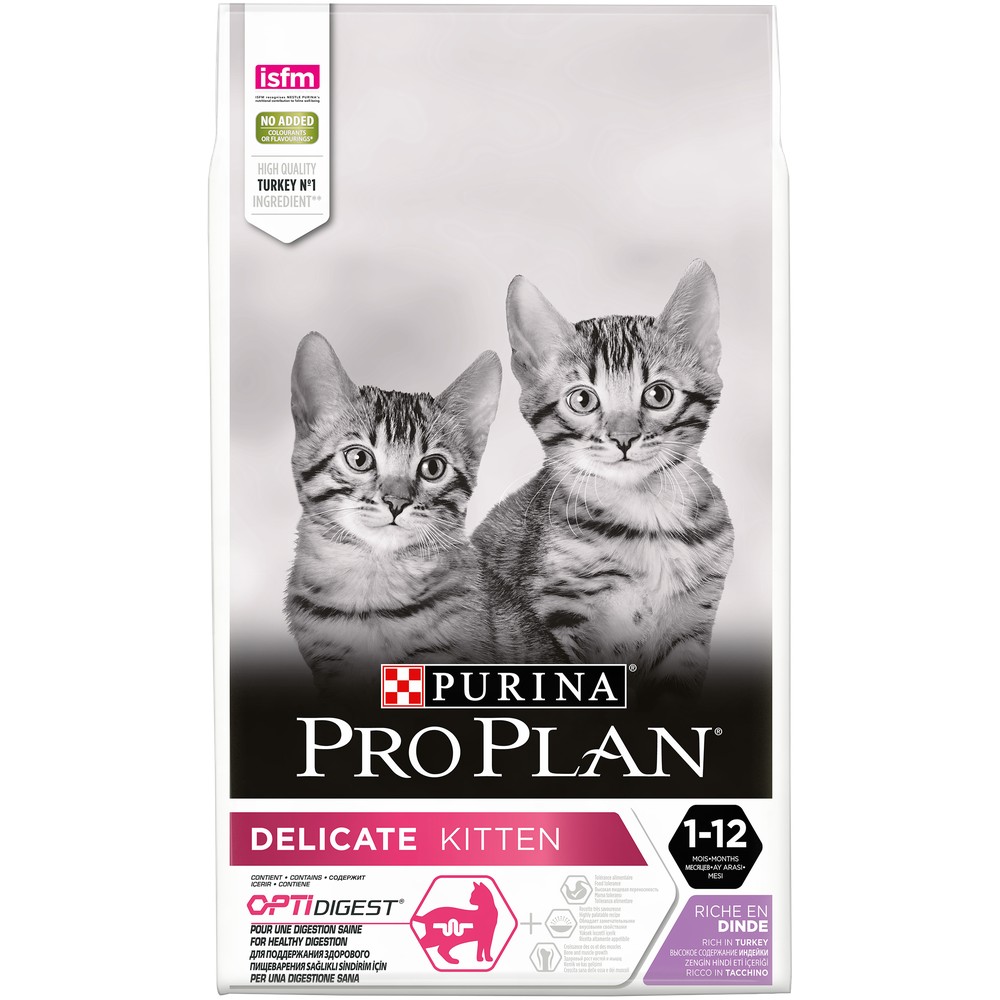 фото Сухой корм для котят pro plan delicate optidigest, индейка, 10кг