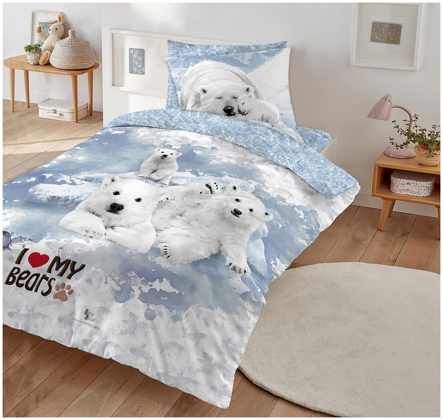 

5756/4 КПБ 1,5сп SL I Love my BEARS нав(1) 50x70 сатин