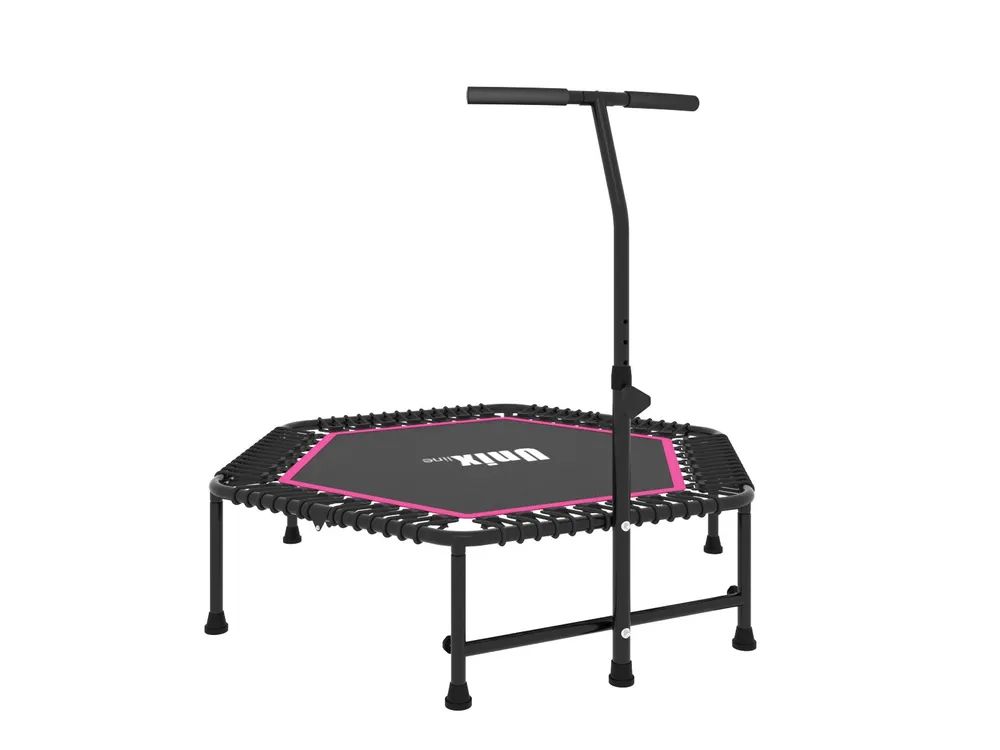 

Батут UNIX line FITNESS Pink (130 cm) / батут спортивный / батут с ручкой / фитнес батут, Розовый;черный, FITNESS