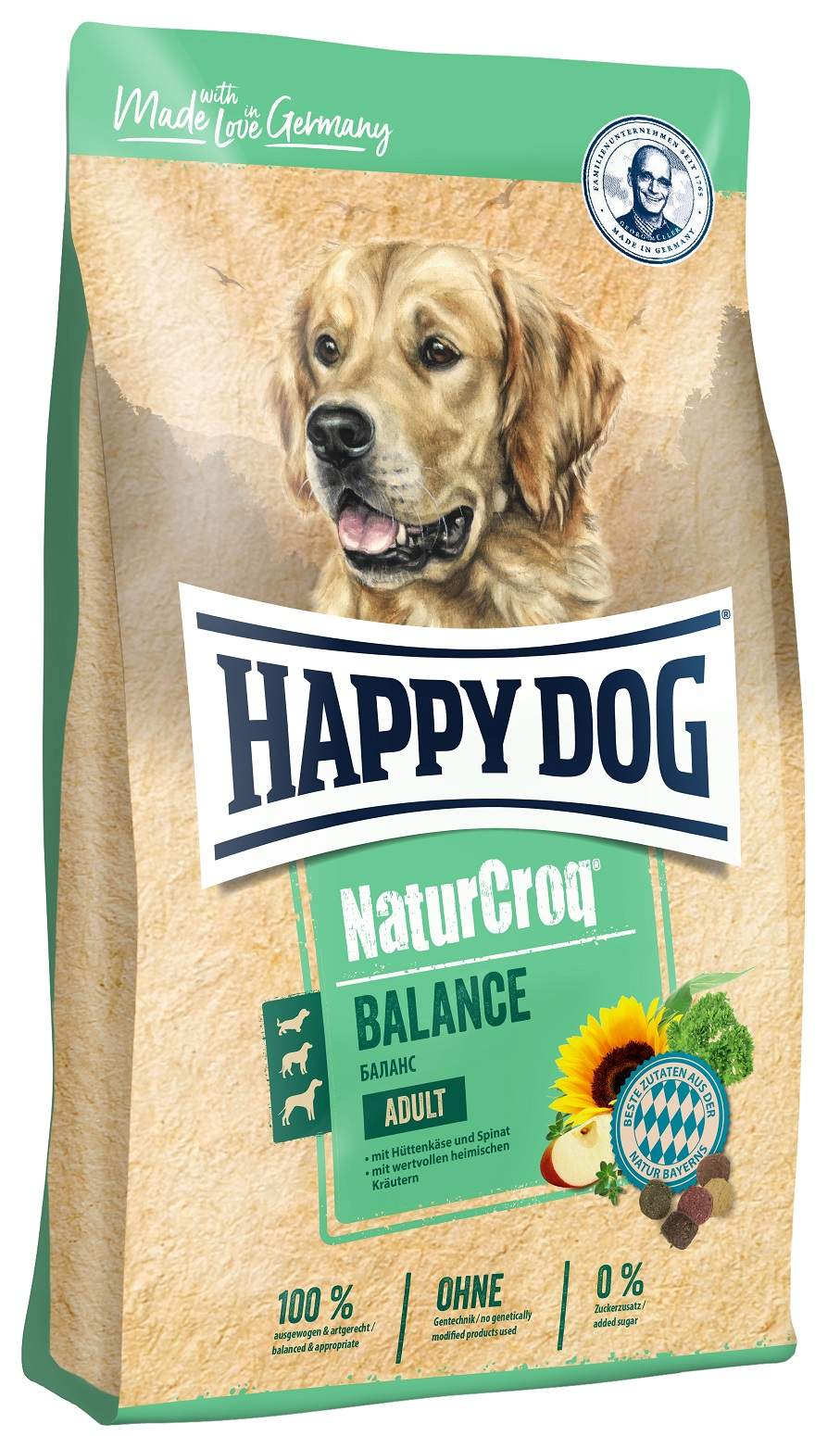 фото Сухой корм для собак happy dog naturcroq balance adult, домашняя птица, злаки, 4кг