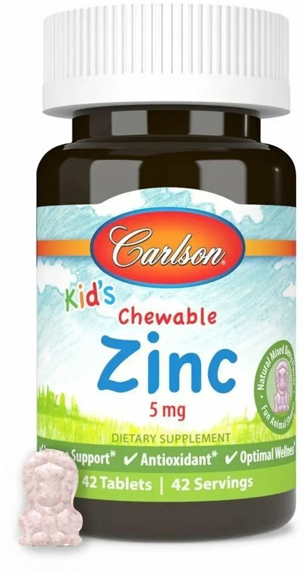 

Carlson Kids Chewable Zinc 42 Tablets, Kids Chewable Zinc 42 Tablets