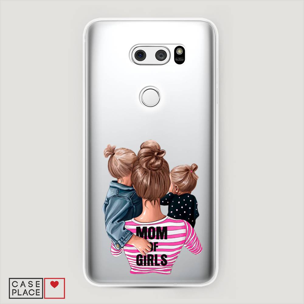 

Чехол Awog на LG V35 ThinQ "Mom of Girls", Синий;розовый;черный, 83650-6