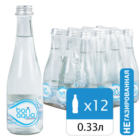 

Вода негазированная питьевая BONAQUA, стекло, 12 шт х 0.33 л