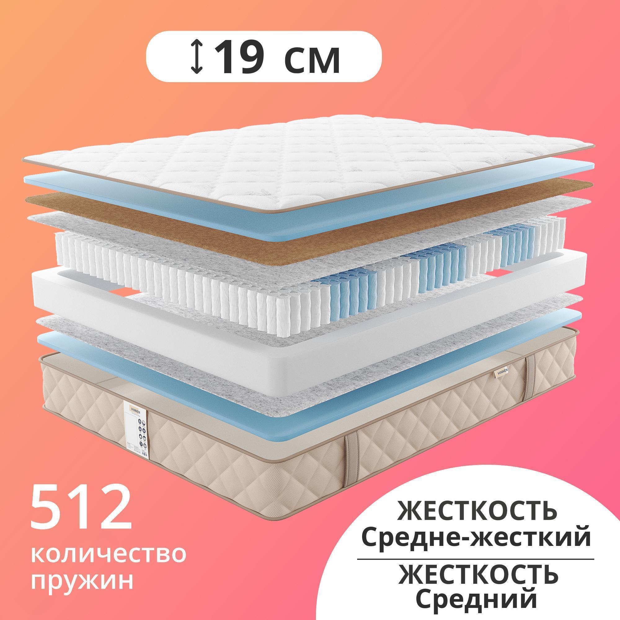 

Матрас с независимыми пружинами Hinnen Duero 80x200, Бежевый, Duero