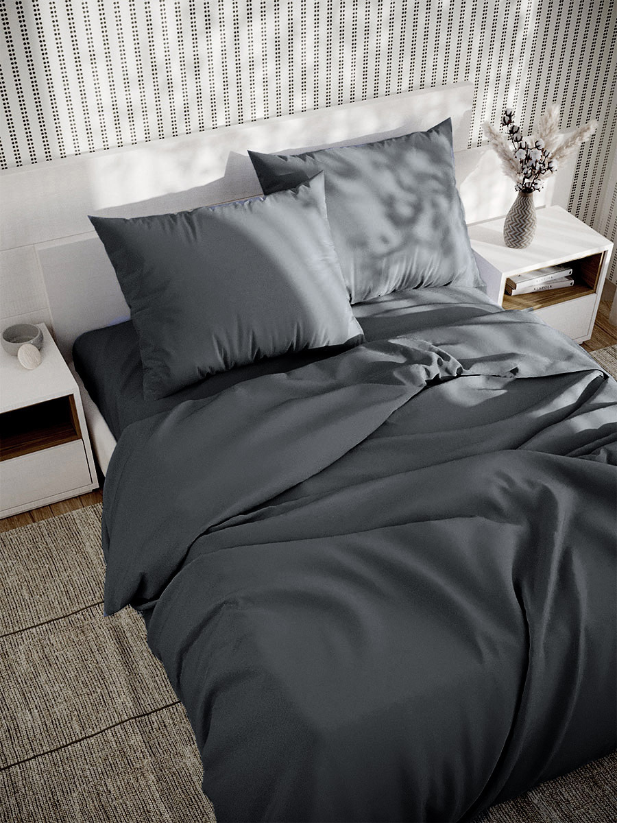 

Пододеяльник Simple House Графитовый евро 200х215 см, Серый