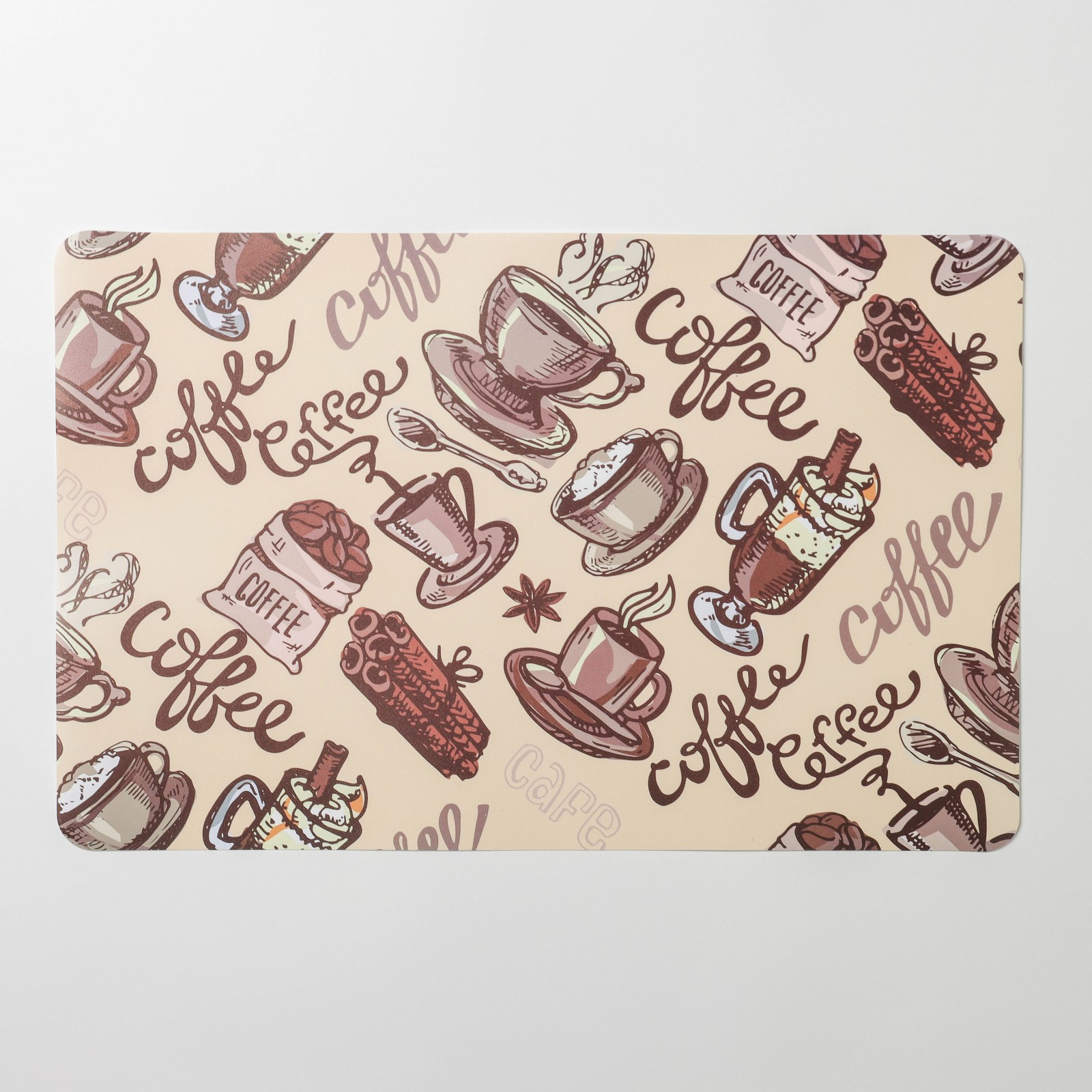 

Салфетка сервировочная на стол Coffee 43×28 см цвет бежевый, Салфетка сервировочная Coffee