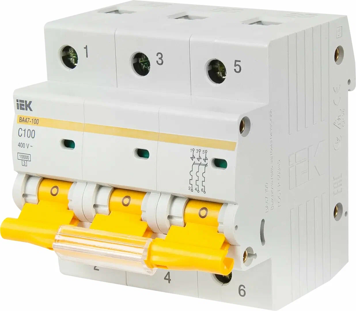 

Автоматический выключатель IEK ВА47-100 C 10 кА 100 A