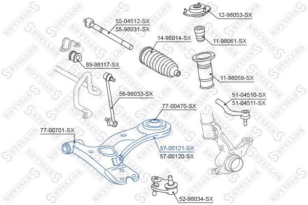 

Рычаг подвески Stellox 57-00121-SX