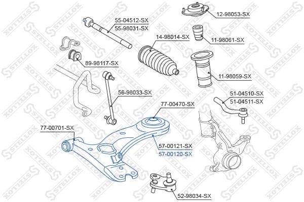 

Рычаг подвески Stellox 57-00120-SX