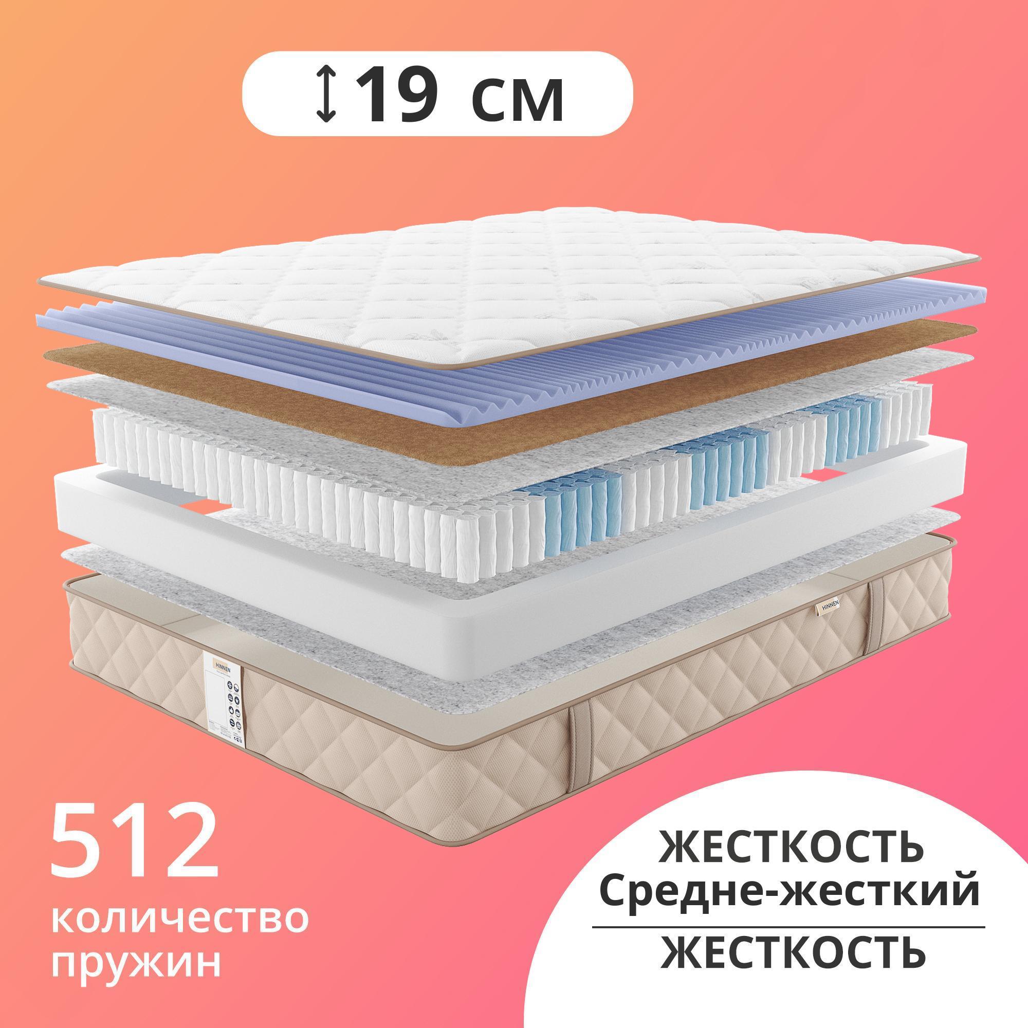 

Матрас с независимыми пружинами Hinnen Leres 65x125, Бежевый, Leres