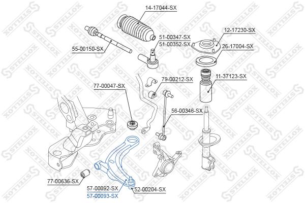 

Рычаг подвески Stellox 57-00093-SX