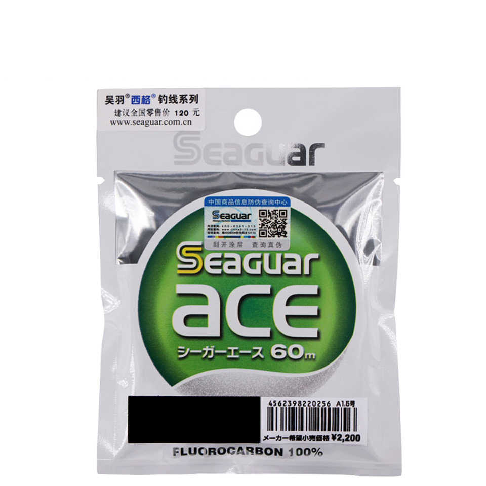 

Флюорокарбон Seaguar ACE 60 m #1.75/0.220 mm/2.35кг., Прозрачный, Seaguar Ace