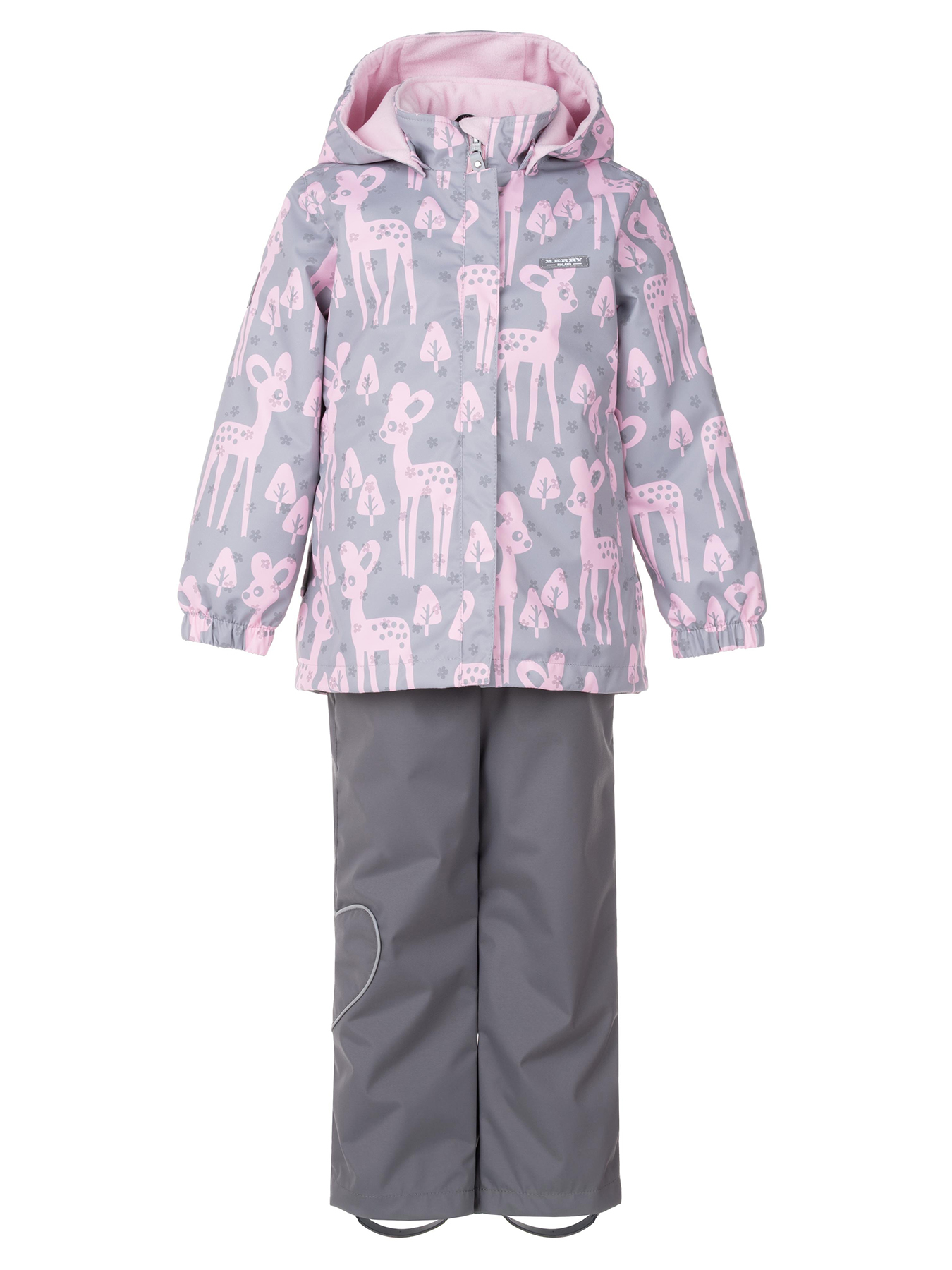 Комплект верхней одежды KERRY LISETTE K24031, 3700-светло-розовый,серый, 128