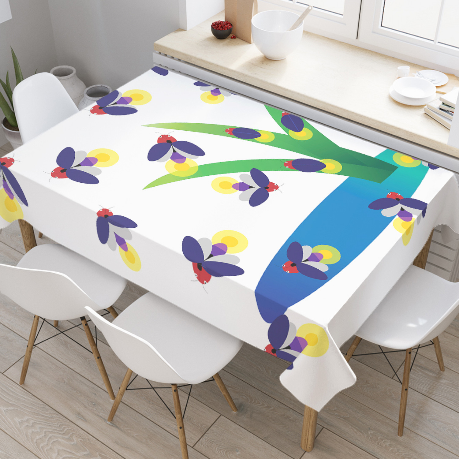 

Скатерть прямоугольная JoyArty "Нашествие светлячков" из оксфорда, 180x145 см, Белый, Нашествие светлячков