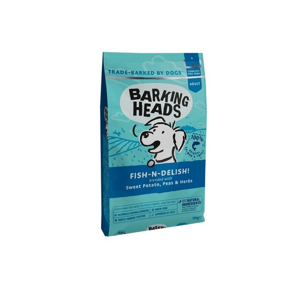 фото Сухой корм для собак barking heads adult fish-n-delish, лосось, форель и батат, 12кг