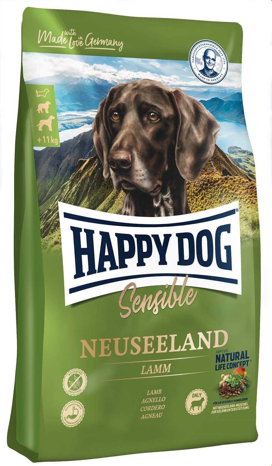 фото Сухой корм для собак happy dog supreme sensible neuseeland, ягненок,рис, 1кг