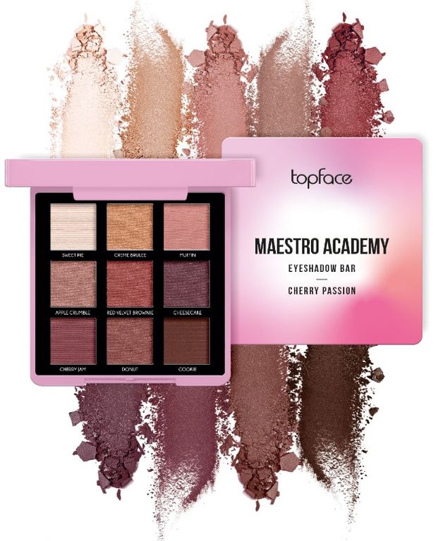 Тени для век TopFace Maestro Academy Eyeshadow Bar РТ512, тон 03 cherry passion