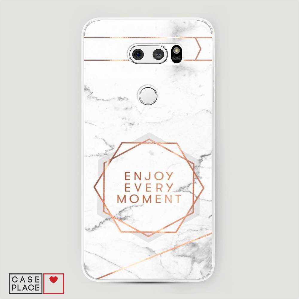 

Чехол Awog на LG V35 ThinQ "Enjoy every moment мрамор", Белый;розовый;серый, 83650-7
