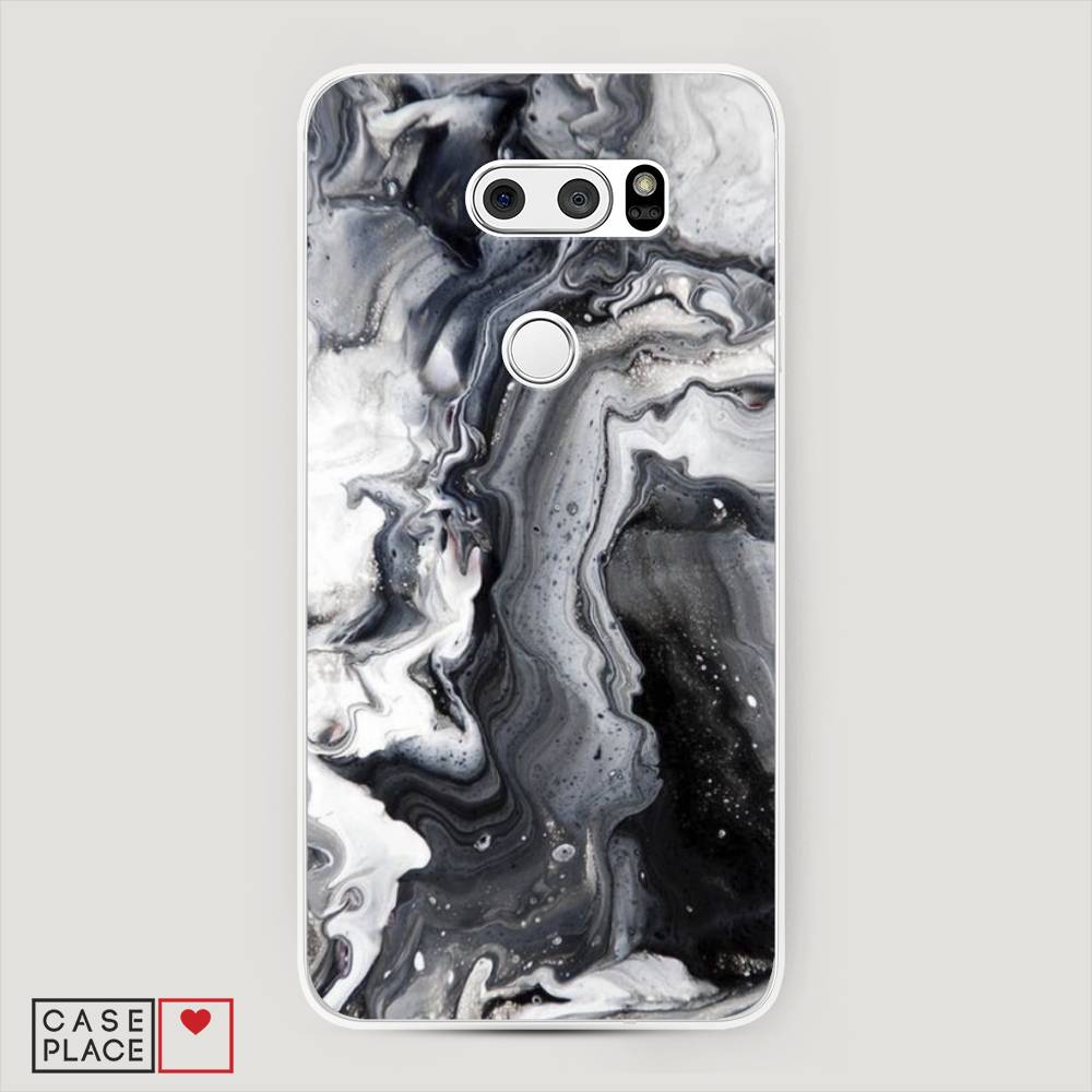 

Чехол Awog на LG V35 ThinQ "Бело-черные сложные полосы", Серый;серебристый;белый, 83650-3