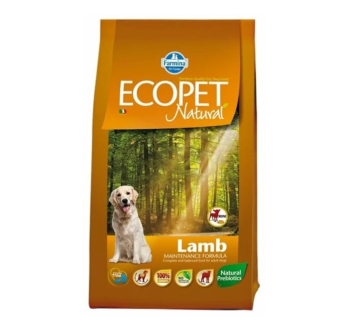 

Сухой корм для собак Farmina Ecopet Natural Mini, для мелких пород, ягненок, 12кг, Ecopet Natural Mini