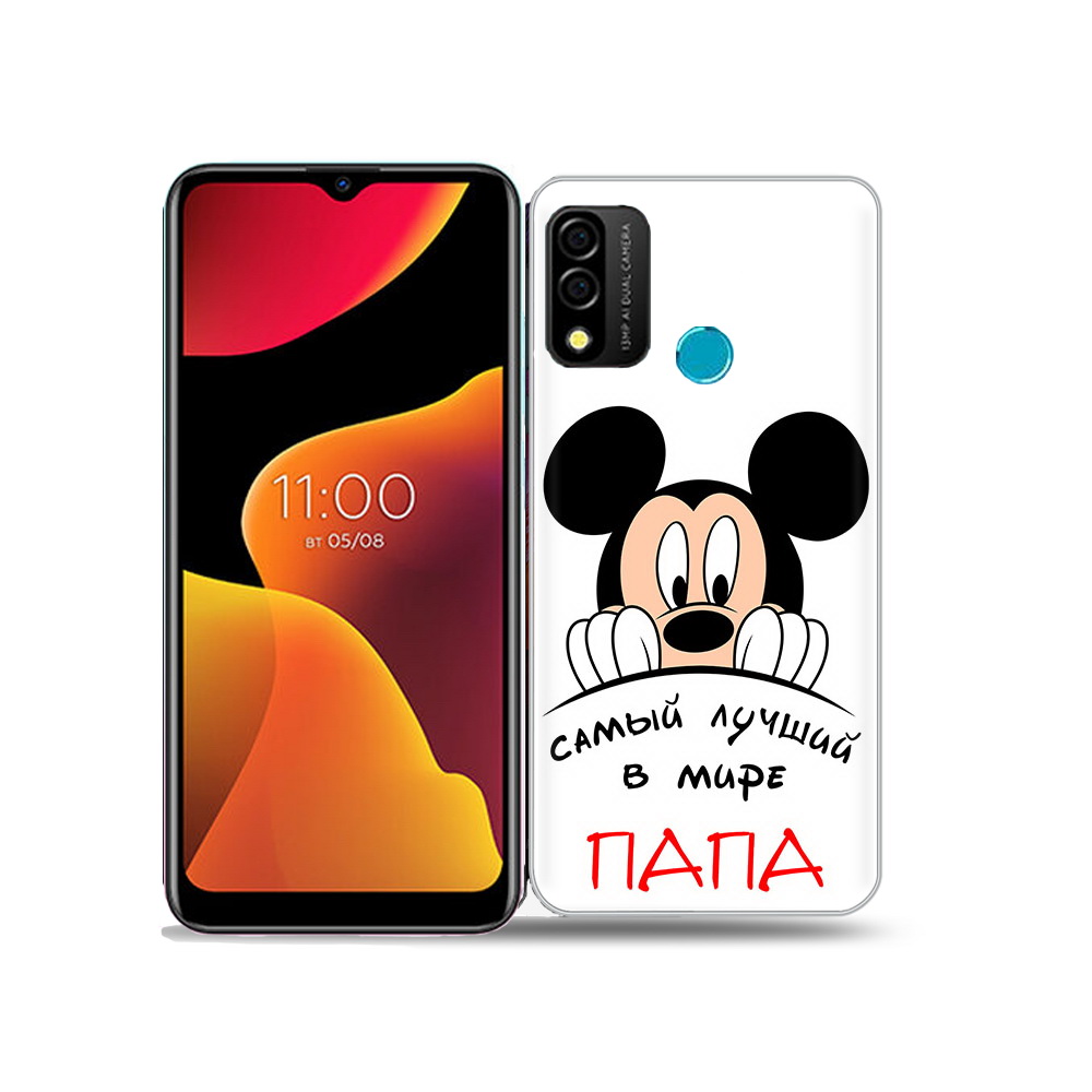 

Чехол MyPads Tocco для BQ 6645L Element Самай лучший папа Микки Маус, Прозрачный, Tocco