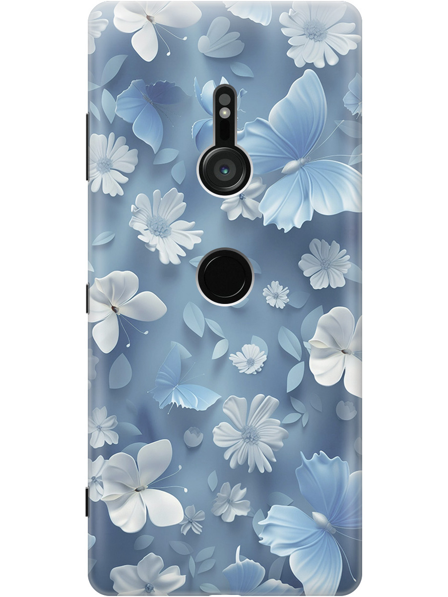 

Силиконовый чехол на Sony Xperia XZ3 с принтом "Голубые бабочки", Прозрачный;белый;голубой, 720051310