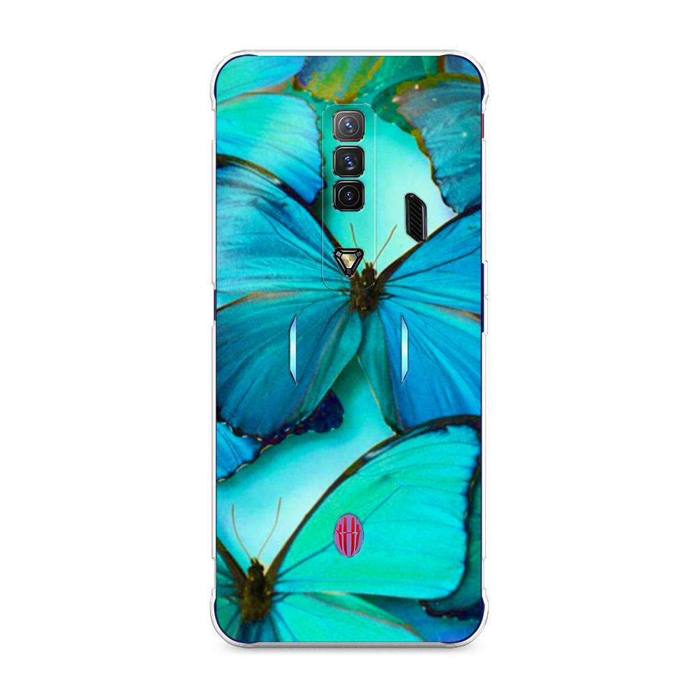фото Силиконовый чехол "неоновые бабочки" на zte nubia red magic 7 awog