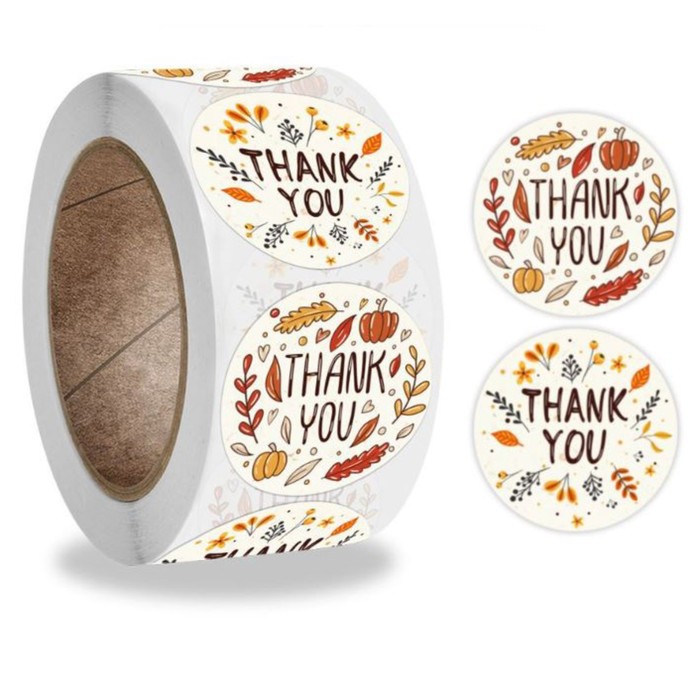 

Наклейка бумага "Осень" d=2,5 см 500 шт в рулоне 3х6,5х6,5 см