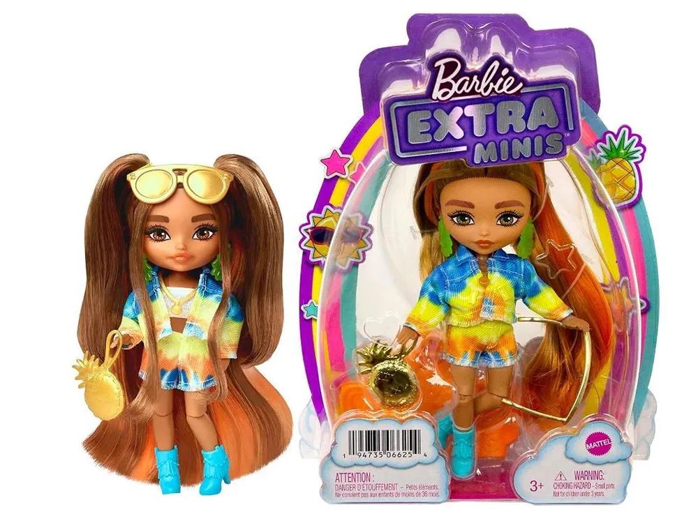 

Кукла Барби HHF81 Barbie Extra Minis 5 Tie Dye Denim, одежда, сумка, Экстра Минис