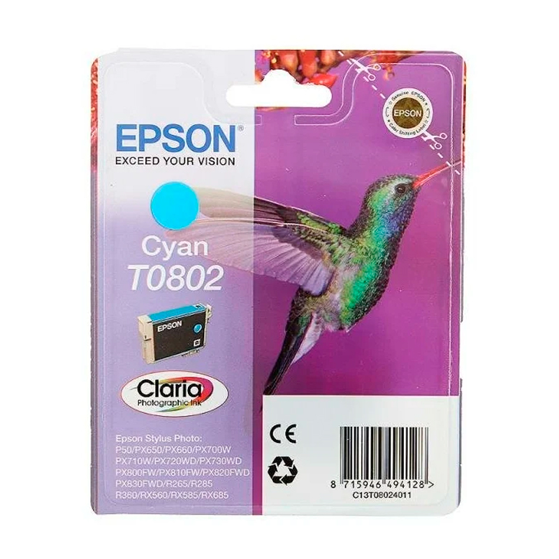

Картридж Epson C13T08024011 для SP P50/PX660/PX720WD/PX820FWD Cyan <оригинал>