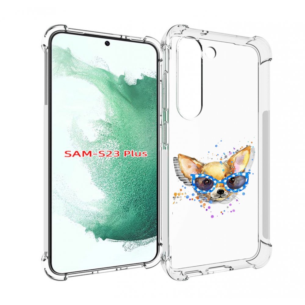 

Чехол MyPads чихуа-хуа в очках для Samsung Galaxy S23 Plus +, Прозрачный, Tocco