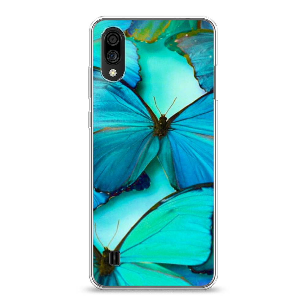 фото Силиконовый чехол "неоновые бабочки" на zte blade a51 lite awog