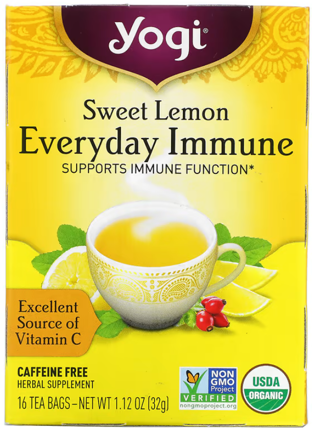 

Чай в пакетиках Yogi Tea Everyday Immune Sweet Lemon без кофеина, 16 пакетиков