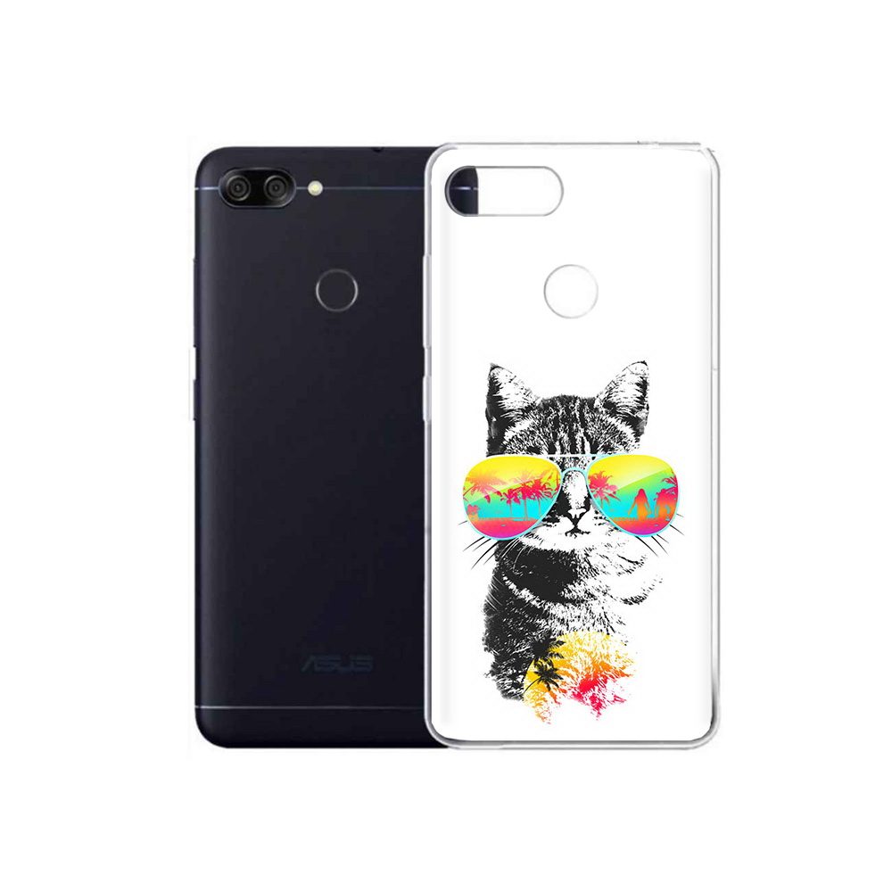 

Чехол MyPads Tocco для Asus ZenFone Max Plus M1 (ZB570TL) крутой кот, Прозрачный, Tocco