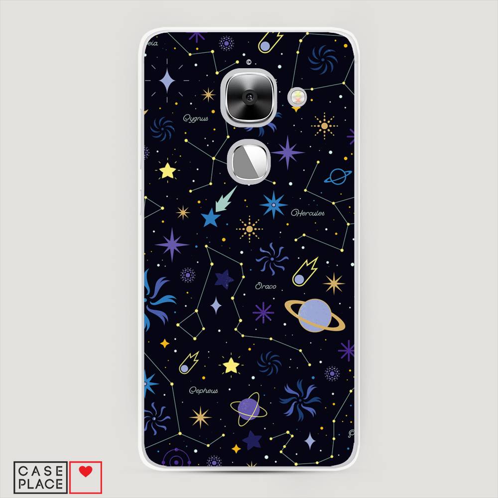 

Чехол на LeEco Le 2 "Цветной космос", Желтый, 140150-2