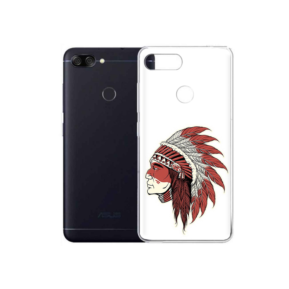 

Чехол MyPads Tocco для Asus ZenFone Max Plus M1 (ZB570TL) красный индеец, Прозрачный, Tocco