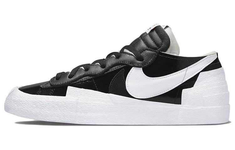 

Кеды унисекс Nike Sacai x Nike Blazer Low black patent leather черные 38 EU, Черный, Sacai x Nike Blazer Low black patent leather