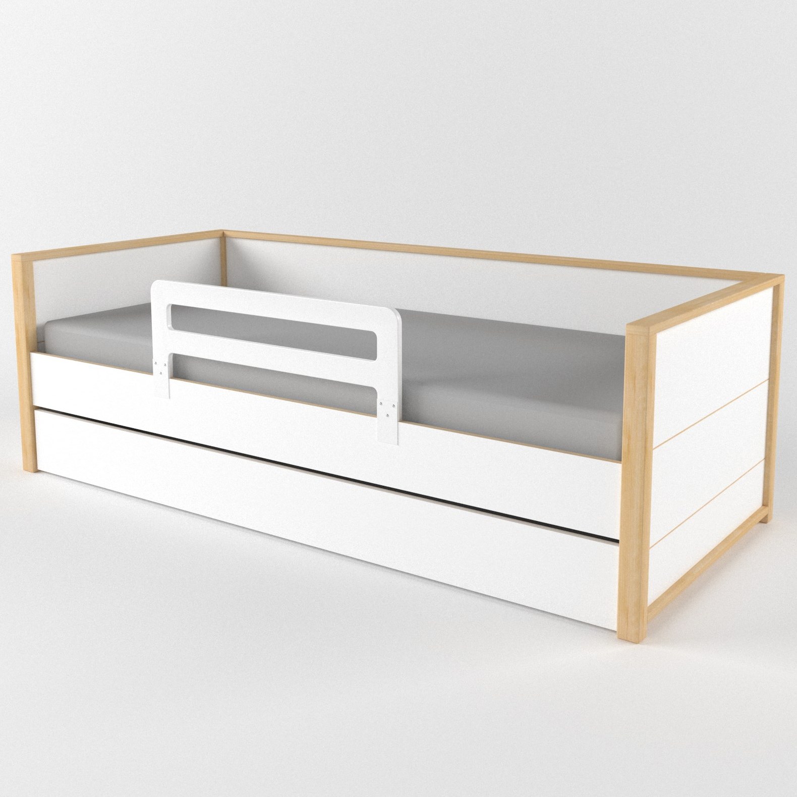

Кровать детская с ящиком и бортиком Робин Wood Лайт 38 Попугаев 190x80 (Клен, Белый), Белый;дуб, Робин Wood Лайт