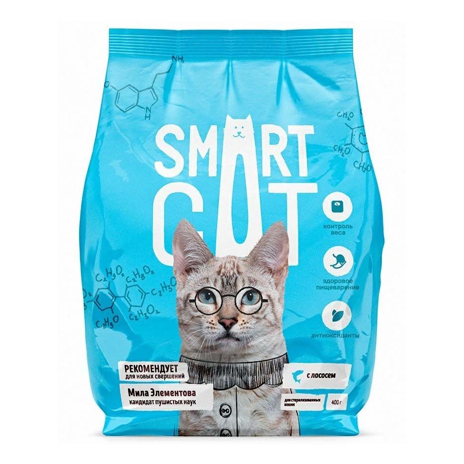 Сухой корм Smart Cat с лососем для стерилизованных кошек 400 г