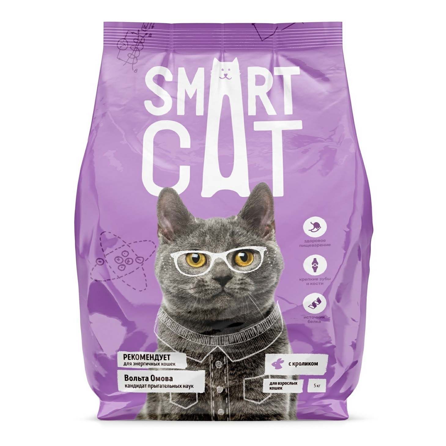 

Сухой корм Smart Cat с кроликом для кошек 1,4 кг