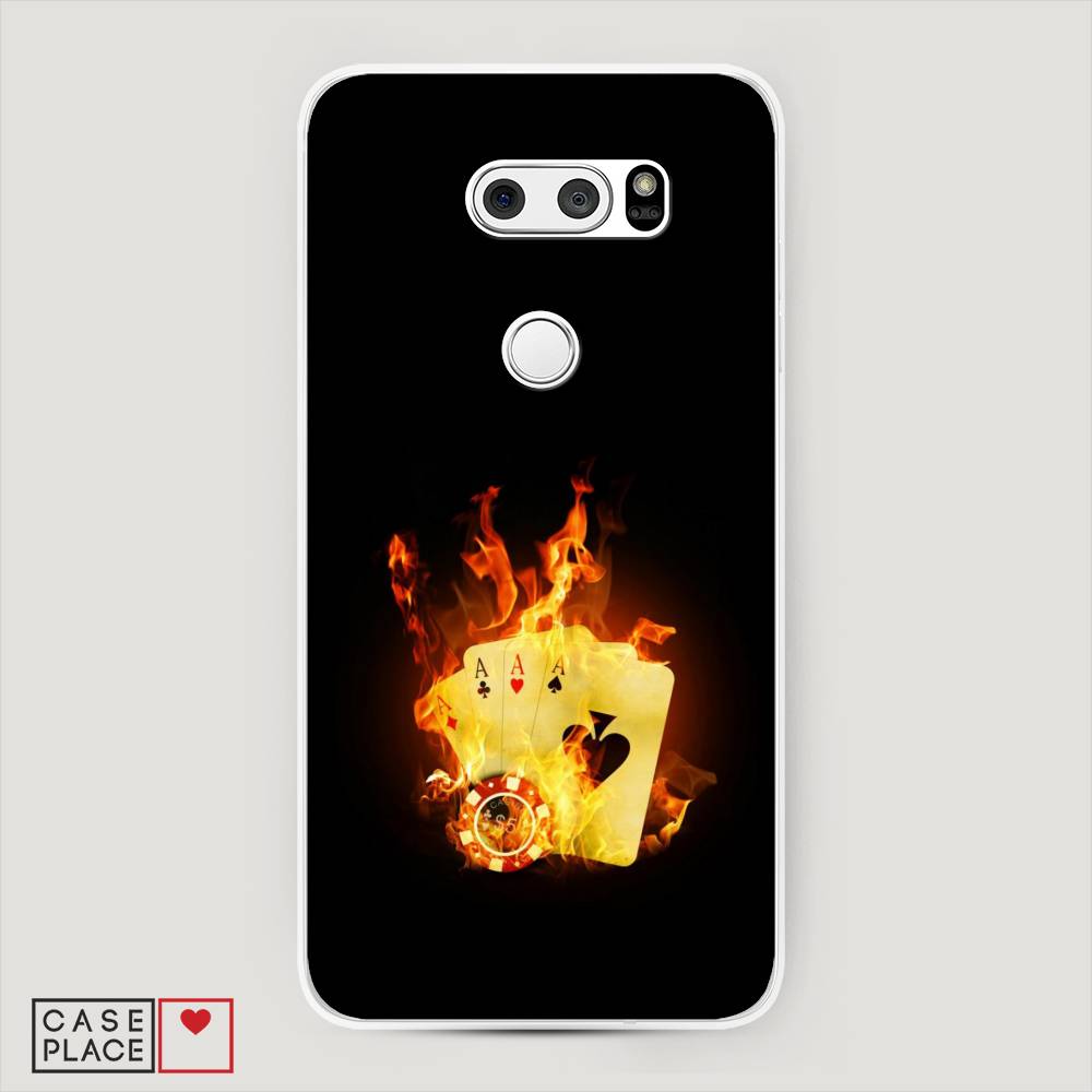 

Чехол Awog на LG V35 ThinQ "Горящие карты", Черный;оранжевый, 83650-9