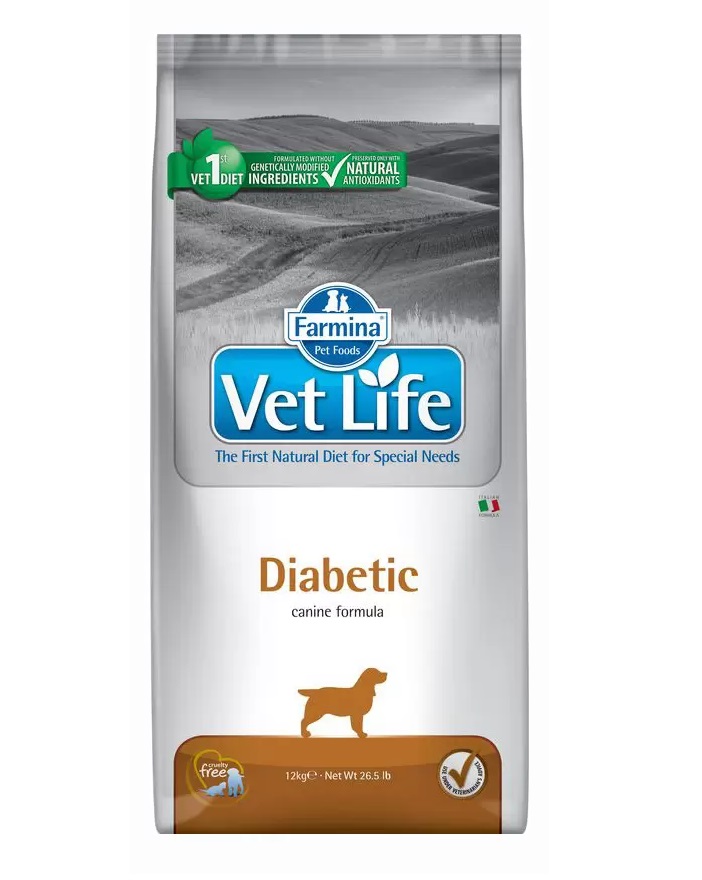 

Сухой корм для собак Farmina Vet Life Diabetic, при диабете, курица, 12кг, Vet Life Diabetic