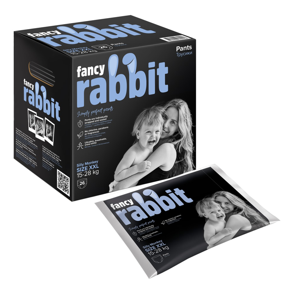 фото Подгузники fancy rabbit на липучке xxl (5-28 кг) 26 шт