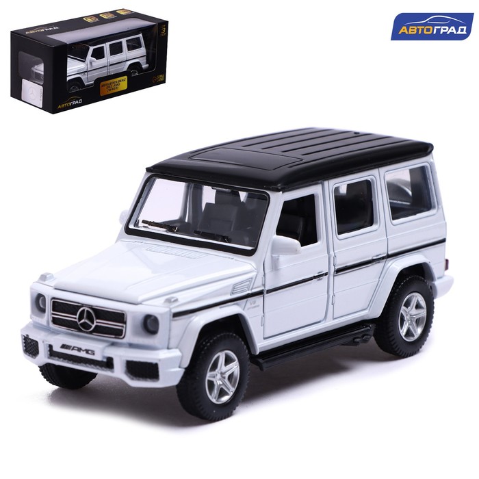 

Машина металлическая MERCEDES-BENZ G63 AMG, 1:32, открываются двери, инерция, цвет белый