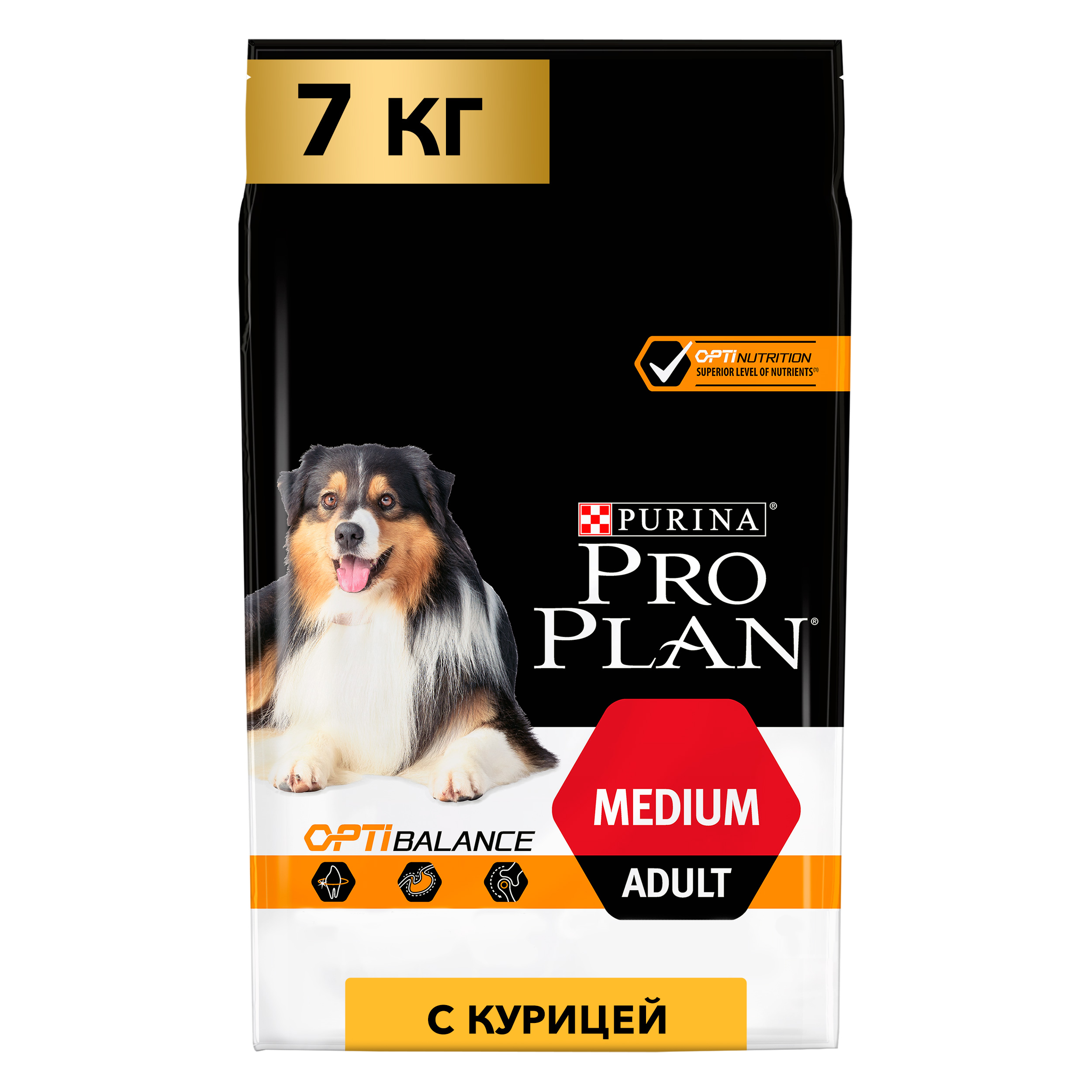 фото Сухой корм для собак pro plan optibalance medium adult, для средних пород, курица, 7кг