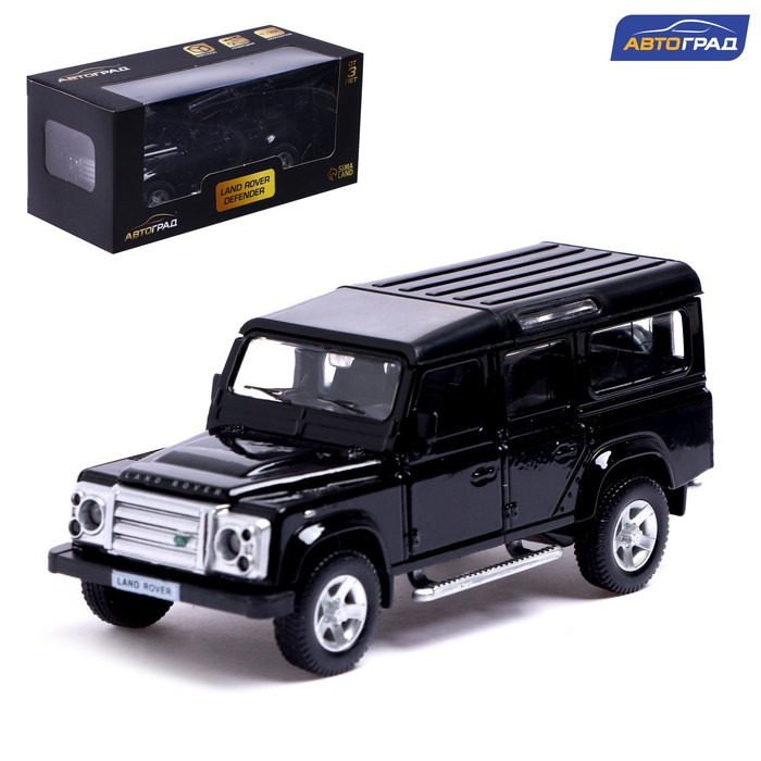 Машина металлическая LAND ROVER DEFENDER, 1:32, открываются двери, инерция, цвет чёрный