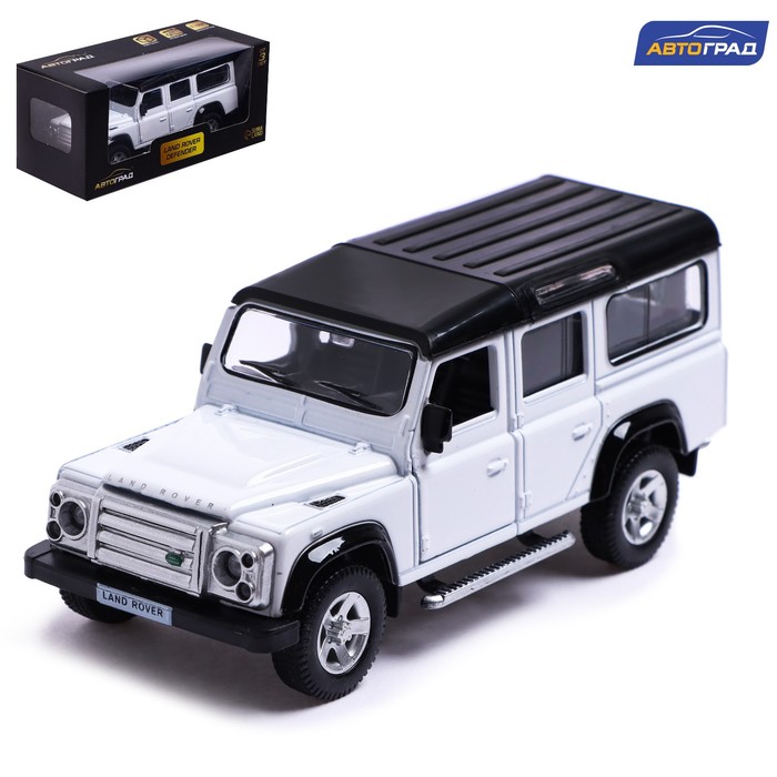 фото Машина металлическая land rover defender, 1:32, открываются двери, инерция, цвет белый автоград